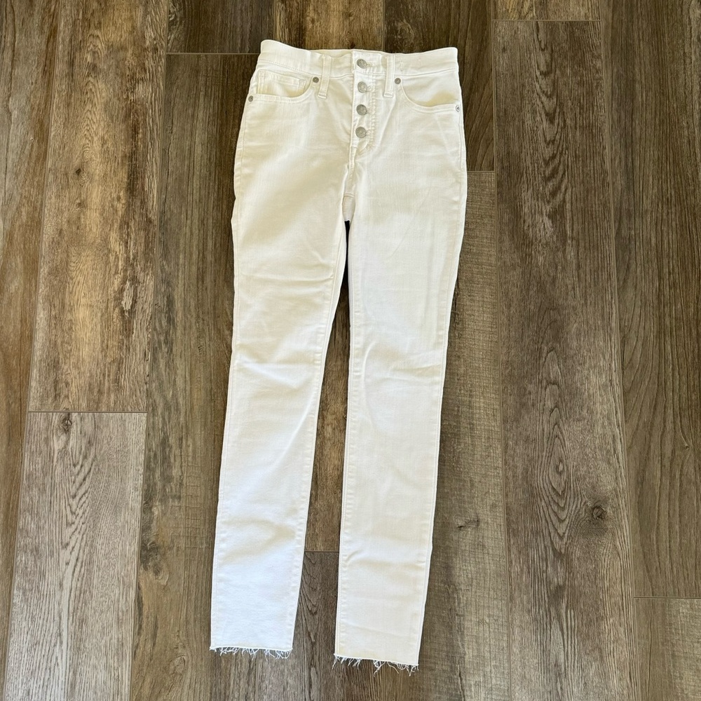 White Madewell Mid Rise 9” Skinny Jeans